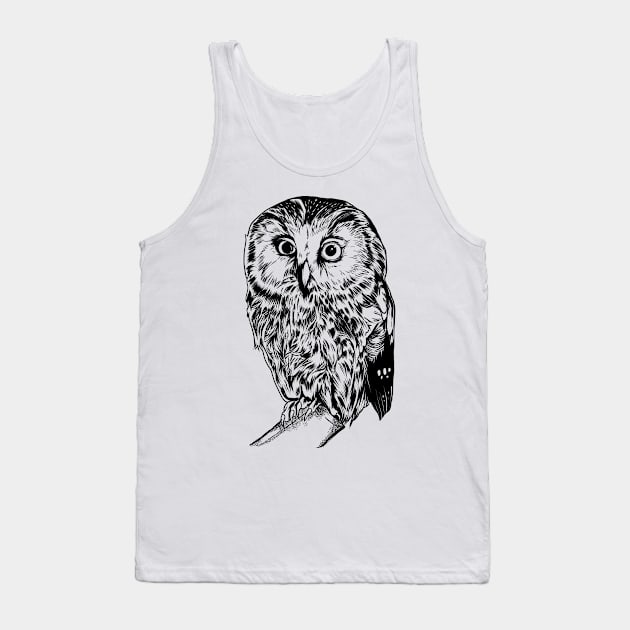 Line drawing - owl Tank Top by Modern Medieval Design